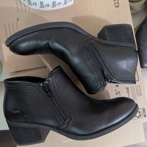 boc Black Leather Ankle Booties